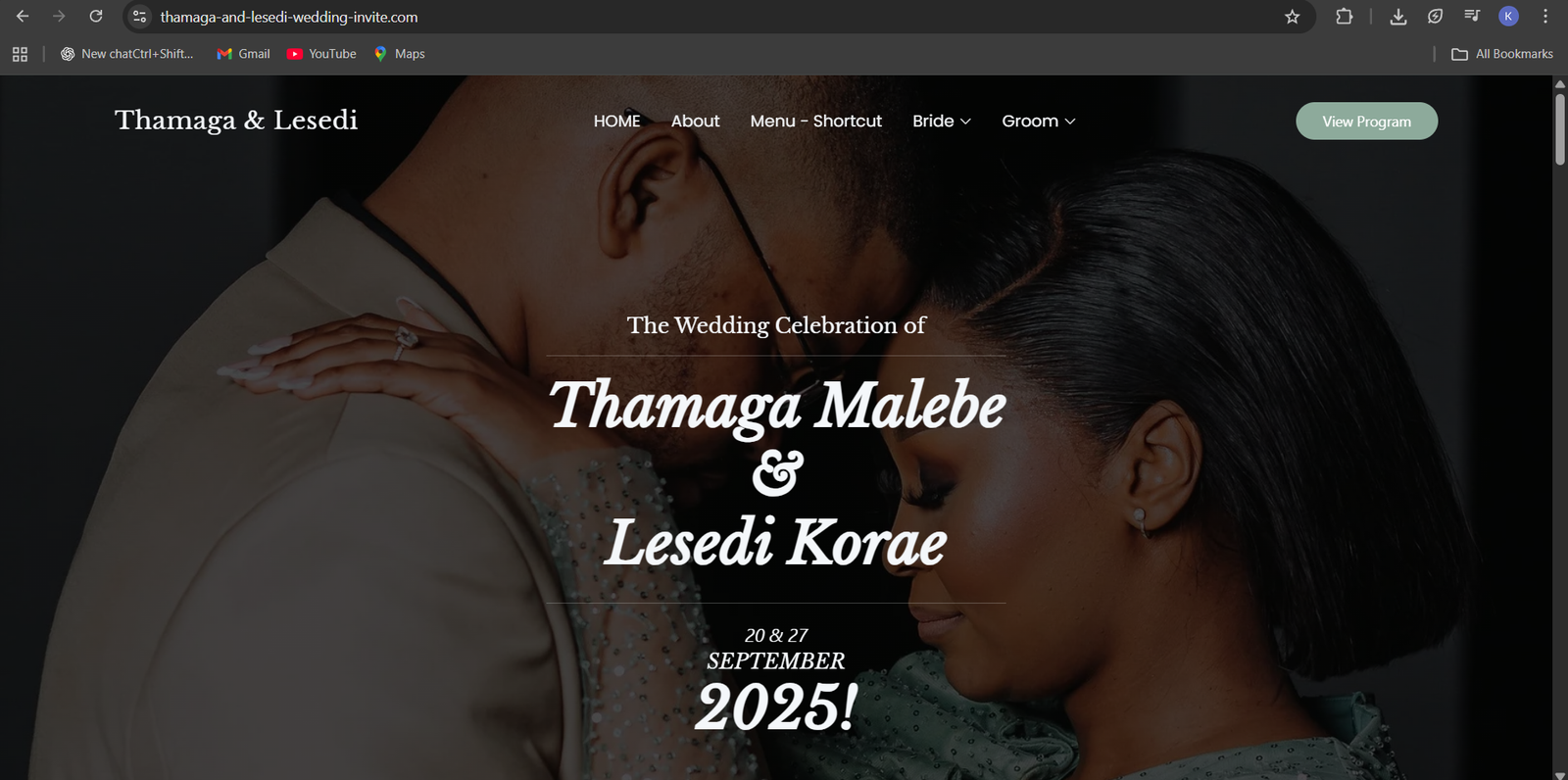 Online Wedding Invite Thamaga & Lesedi